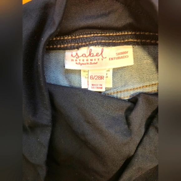 Isabel Maternity by Ingrid & Isabel Blue Skinny Jeans with Stretchy Belly Panel - Picture 6 of 8